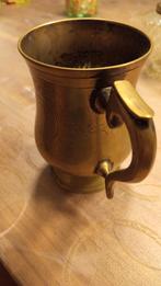 Vintage Messing Bierkroes met Handvat, Ophalen of Verzenden