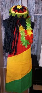 Rasta,reggae pruik,schort,bloemenketting, Kleding | Heren, Ophalen of Verzenden, Zo goed als nieuw