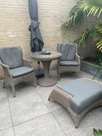 4 seasons outdoor bistro set met 2 stoelen en kussens, Tuin en Terras, Tuinsets en Loungesets, Ophalen, Zo goed als nieuw, 2 zitplaatsen
