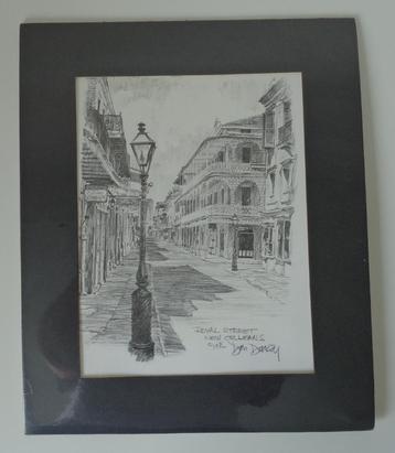Royal Street New York, New Orleans, gesigneerd 1976, D.Davey beschikbaar voor biedingen