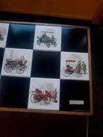 Vintage retro Tegel bijzettafel met Auto Motieven, Ophalen of Verzenden