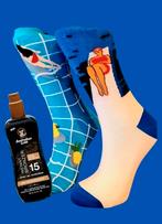 VAKANTIE SOKKEN + REISFLESJE ZONNEBRAND SPF 15 OF 30, Kleding | Dames, Sokken en Kousen, Ophalen of Verzenden, Nieuw