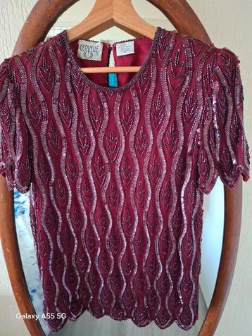 Vintage Cervelle Pailletten Top beschikbaar voor biedingen