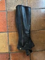 Paardrijchaps met strass steentjes zwart leer, Dieren en Toebehoren, Paardrijkleding, Ophalen, Dressuur, Zo goed als nieuw, Dames