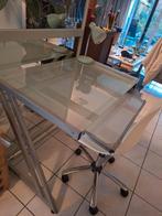 Computerbureau met glazen blad, Ophalen, Gebruikt, Bureau