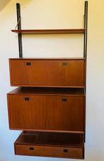 Topform wandkast van teak , Mid Century, Huis en Inrichting, Kasten | Wandmeubels, Ophalen, Denemarken, Teakhout, Minder dan 150 cm