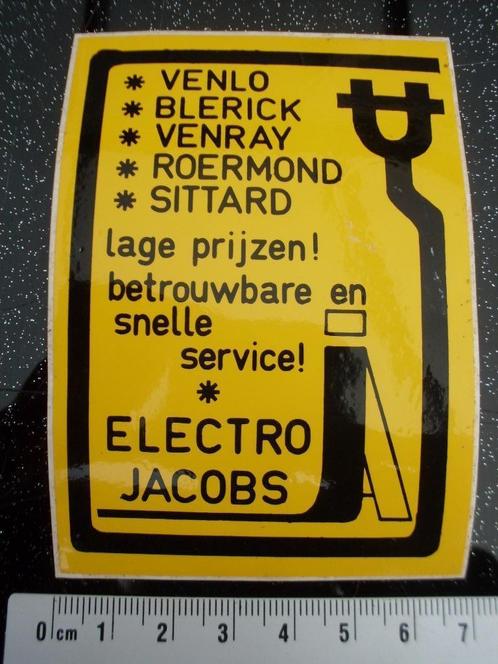 sticker electro jacobs logo venlo blerick venray roermond, Verzamelen, Stickers, Zo goed als nieuw, Bedrijf of Vereniging, Verzenden