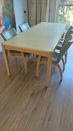 Leolux Eethoek met 4 leren stoelen, Huis en Inrichting, Ophalen, Modern design, Gebruikt, Overige materialen