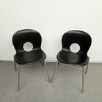 Rexite kunststof design kantinestoel - zwart 2 stuks, Huis en Inrichting, Stoelen, Ophalen, Kunststof, Gebruikt, Twee