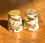 2 Cloisonné Vingerhoedjes met Vogels, Ophalen of Verzenden