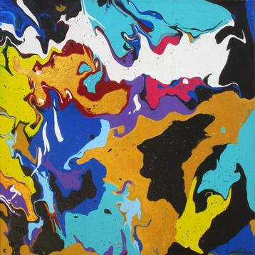 Kleurrijk Abstract schilderij beschikbaar voor biedingen