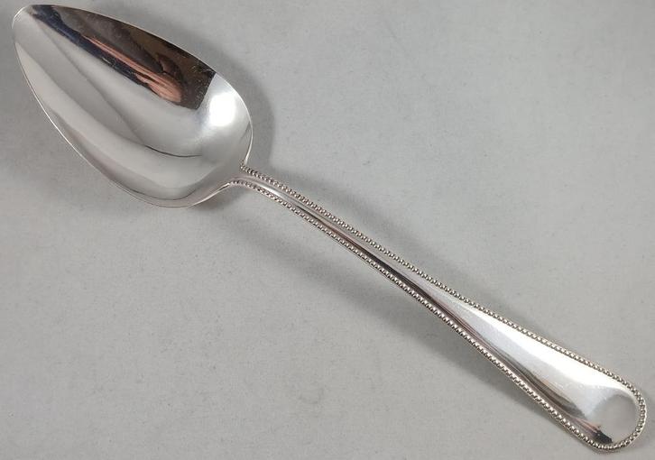 Zilveren Groentenlepel parelrand antiek 835 zilver, Antiek en Kunst, Antiek | Goud en Zilver, Zilver, Ophalen of Verzenden