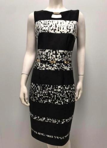 Ribkoff elegante slanke jurk zwart wit dessin maat 38 beschikbaar voor biedingen