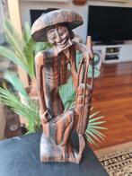Houten Beeld Aziatische Boer, Antiek en Kunst, Ophalen of Verzenden