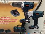 24.4 v slagschroevendraaier en boormachine met 2 accu,s, Doe-het-zelf en Verbouw, Gereedschap | Boormachines, Ophalen of Verzenden