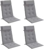 Tuinstoel Kussens - Grijs - Nieuw - 4 stuks, Ophalen of Verzenden, Nieuw