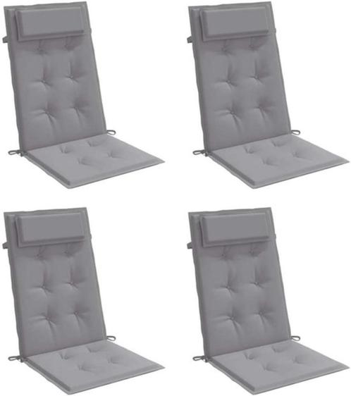 Tuinstoel Kussens - Grijs - Nieuw - 4 stuks, Tuin en Terras, Tuinmeubel-accessoires, Nieuw, Ophalen of Verzenden
