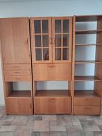 Licht massief eiken wandmeubel, Gebruikt, 200 cm of meer, 150 tot 200 cm, Ophalen of Verzenden