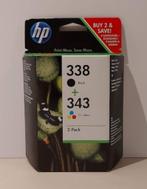 2-Pack HP338 + HP343 Printer Cartridge Black / 3 colors, Nieuw, Cartridge, HP Hewlett Packard, Ophalen of Verzenden
