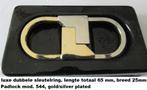 zeer luxe dubbele Padlock sleutelring, gold/silverplated, Ophalen of Verzenden, Nieuw