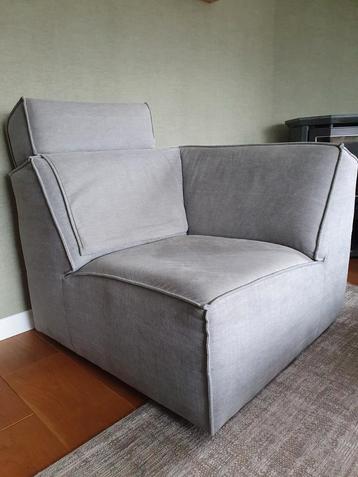 1 persoons grijs hoekbank /fauteuil/ sofa