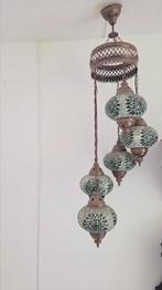 Oosterse hanglamp groen - 5 lampen, Ophalen, Oosters, 75 cm of meer, Glas