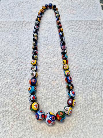 Vintage ketting Italy millefiori murano glas beschikbaar voor biedingen