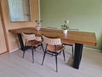 Mooie, grote tafel te koop met stoer onderstel., Ophalen, 200 cm of meer, 50 tot 100 cm, Zo goed als nieuw