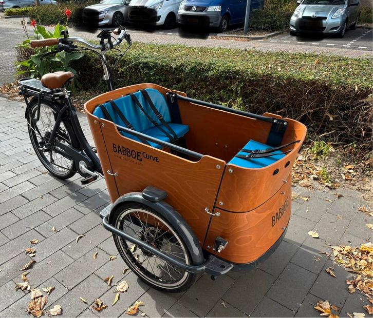 Babboe Curve-E bakfiets, Fietsen en Brommers, Fietsen | Bakfietsen, Gebruikt, Overige merken, 4 kinderen of meer, Elektrisch, Huif