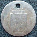Zilveren stuivertje als hanger - 5 cent 1825 B - Bodemvondst, Antiek en Kunst, Verzenden