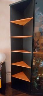 Hoekkast zwart met beuken, Ophalen, Met plank(en), Gebruikt, 200 cm of meer