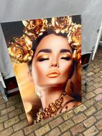 Plexiglas vrouw / goud xl €45,- afhaal, Ophalen, Zo goed als nieuw, Schilderij, 100 tot 125 cm