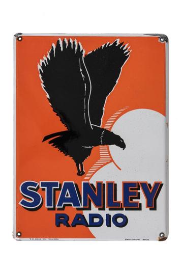 Emaille reclamebord Stanley Radio beschikbaar voor biedingen
