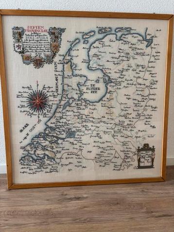 Borduurwerk landkaart Nederland (jaar1748). beschikbaar voor biedingen