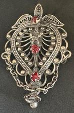 Art Nouveau zilveren hanger circa 8x4,5cm, Ophalen of Verzenden, Zo goed als nieuw, Zilver, Overige voorstellingen