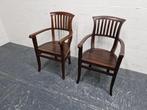 2 massief donker houten armstoelen, Ophalen, Gebruikt, Twee, Bruin