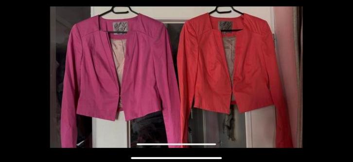 Steps blazer colbert kort roze en zacht rood maat S, Kleding | Dames, Jasjes, Kostuums en Pakken, Zo goed als nieuw, Jasje, Maat 36 (S)