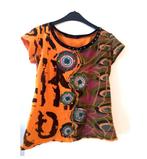 dames boho style shirt oranje maat S, Kleding | Dames, T-shirts, Oranje, Ophalen of Verzenden, Zo goed als nieuw, Korte mouw