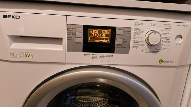 Een Beko wasmachine 1400/ 8kg/ A+ / waterslot + verhoging, Witgoed en Apparatuur, Wasmachines, Gebruikt, Voorlader, 6 tot 8 kg