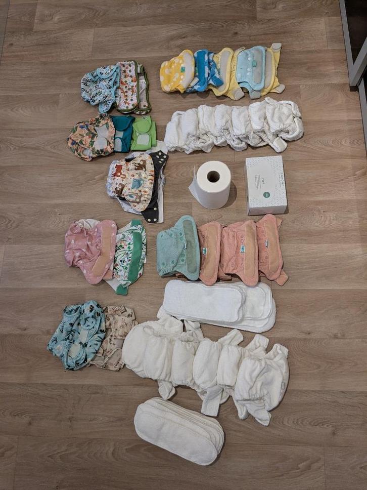 Pakket wasbare luiers maat 1+2 Little Lamb, Tots Bots, Kinderen en Baby's, Badjes en Verzorging, Gebruikt, Overige typen, Overige merken