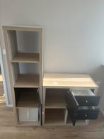 IKEA KALLAX kast 1x4 en 2x2 eikeneffect incl deurtjes/lades, Ophalen, Gebruikt, 50 tot 100 cm, IKEA