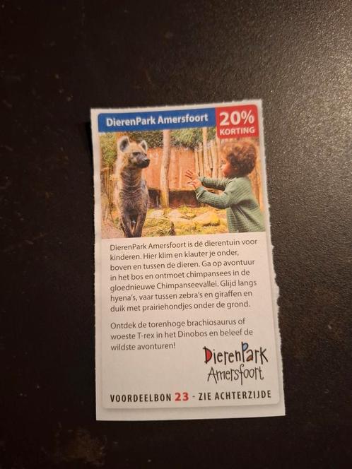 DierenPark Amersfoort 20% korting, Tickets en Kaartjes, Recreatie | Dierentuinen, Drie personen of meer, Kortingskaart