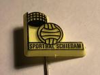 Plastic SPORTHAL SCHIEDAM Speld (Geel/Zwart)., Verzenden, Zo goed als nieuw, Sport, Speldje of Pin