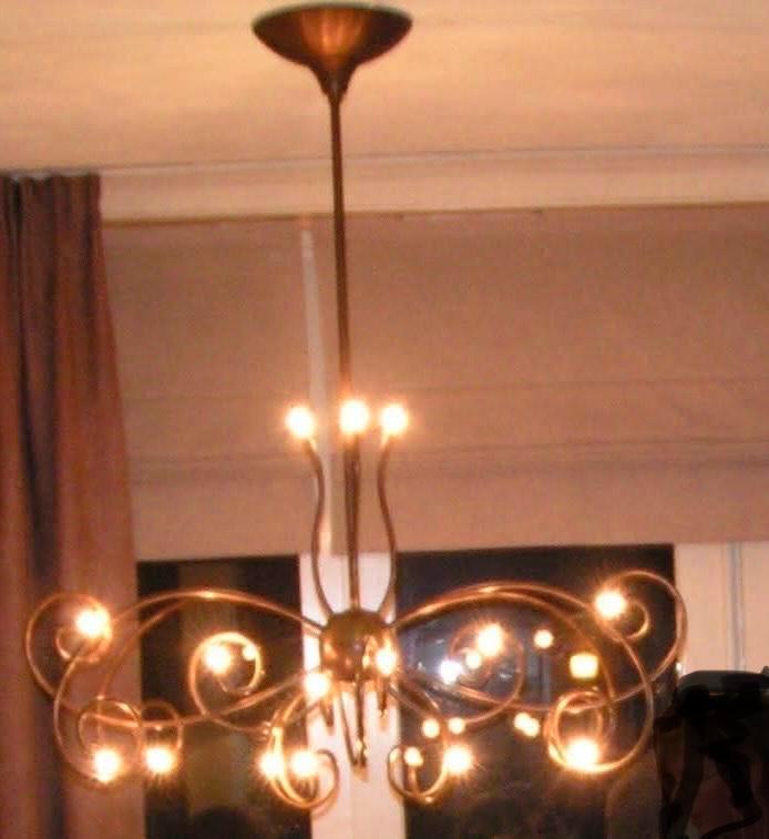 Kroonluchter Ben Demmers design bronskleurig, Huis en Inrichting, Lampen | Kroonluchters, Zo goed als nieuw, Ophalen