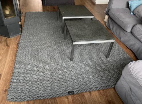 vloerkleed Zuiver vilt grijs grove structuur, Huis en Inrichting, Stoffering | Tapijten en Kleden, Gebruikt, 150 tot 200 cm, 200 cm of meer
