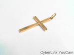 15406 Leuk 14kt Gouden Bewerkt Kruis Geribbeld, Ophalen of Verzenden, Zo goed als nieuw, Kruis of Symbool, Goud