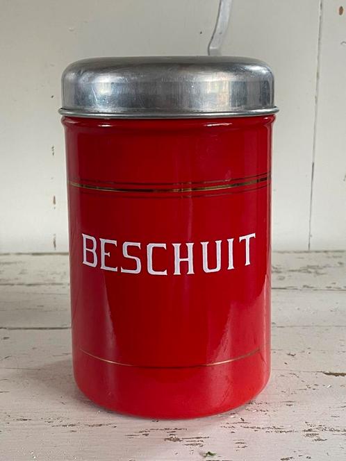 Emaille oude Beschuitbus rood, Antiek en Kunst, Antiek | Emaille, Ophalen of Verzenden