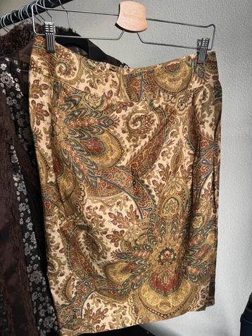 Purdey linnen overslag midi rok met print beschikbaar voor biedingen