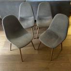 4 Grijze Stoffen Stoelen, Huis en Inrichting, Stoelen, Ophalen, Gebruikt, Vier, Stof