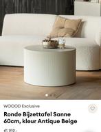 WOOOD Exclusive Sanne bijzettafel MDF Ø60cm antique beige!, 50 tot 100 cm, Rond, Zo goed als nieuw, Ophalen